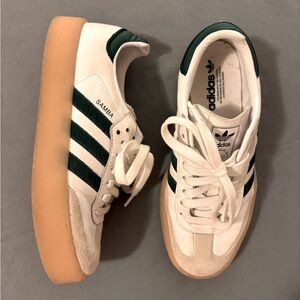 Women’s Adidas White Green Gum Sambae